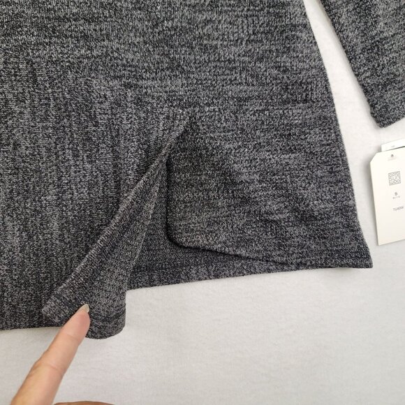 Clara Sunwoo Small Heather Asymmetric Cowl Neck Tunic Gray Long Sleeve USA - Picture 6 of 11